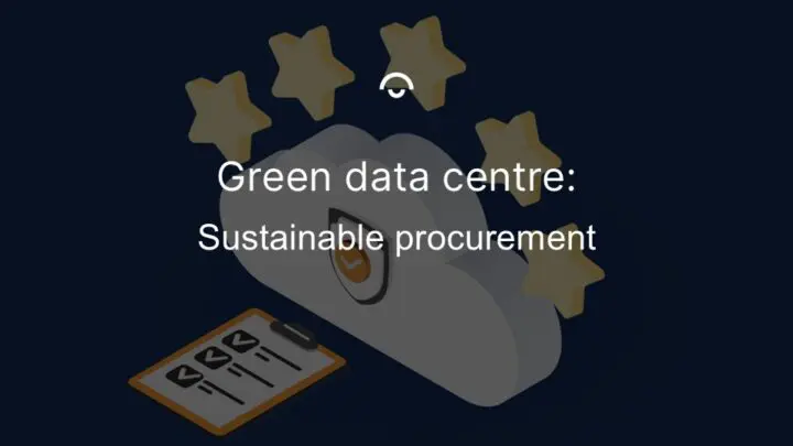 Article image: Cloud with five stars above and checklist in front. Dark background. Text: Sustainable procedurement