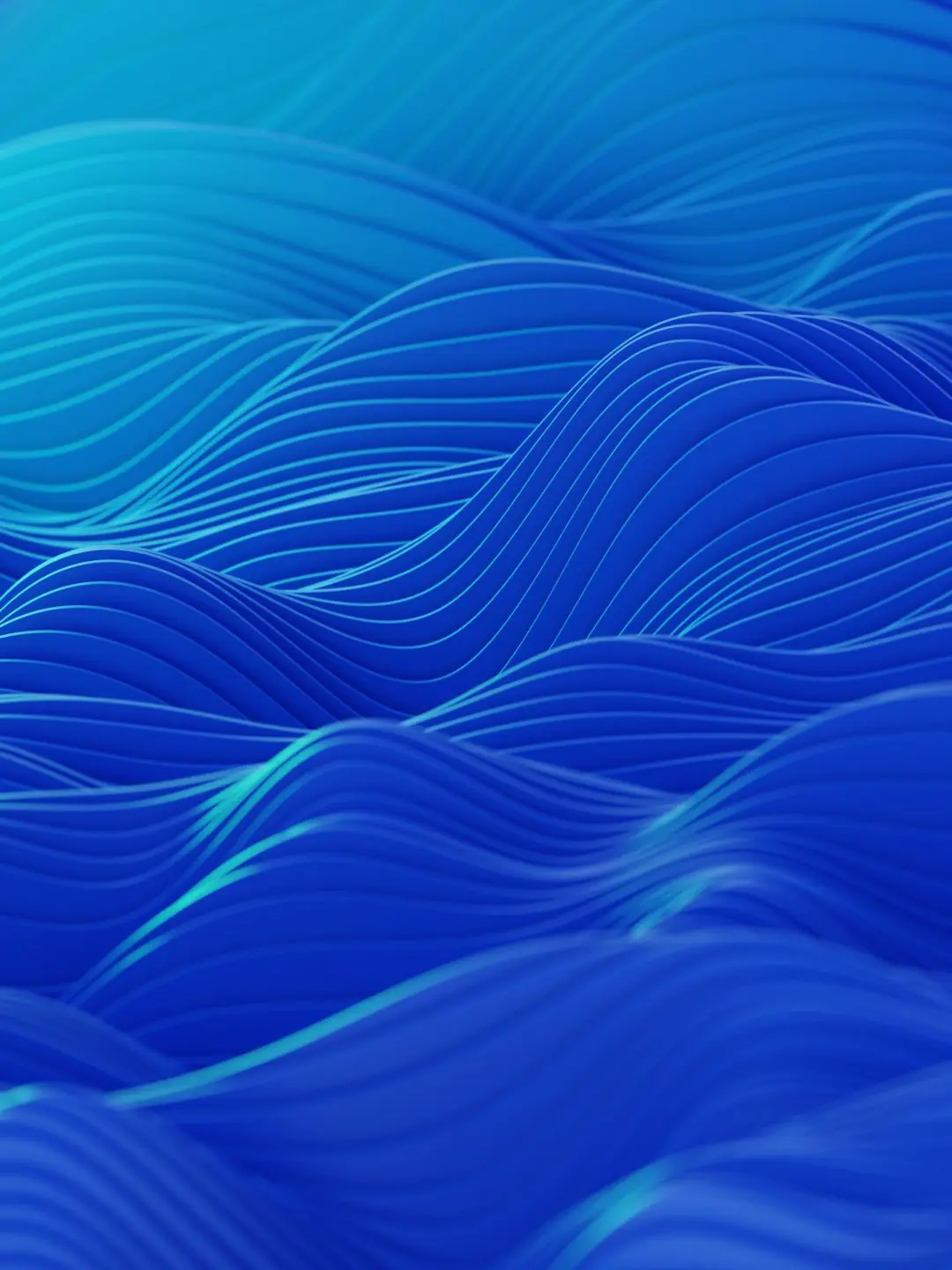 Blue 3D illustration resembling waves. Blå 3D-illustration som liknar vågor.