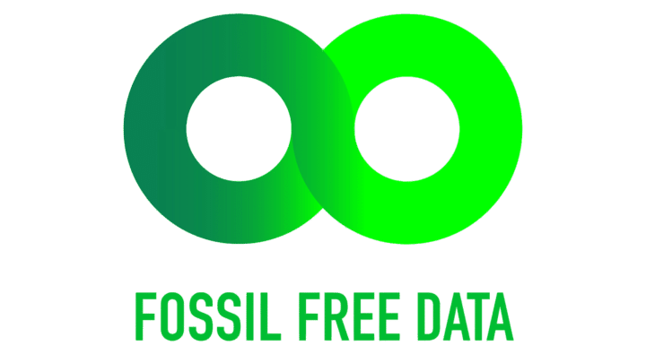 "Fossil free data" symbol in green colours