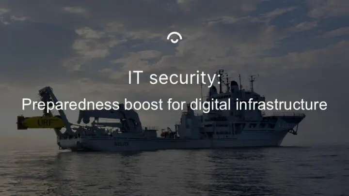 Article image: Swedish Armed Forces vessels operating in the Baltic Sea. Text: Preparedness boost for digital infrastructure