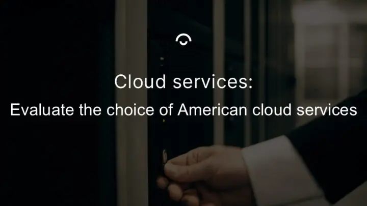 Article image: Someone scans their code badge in a server room. Text: Cloud services: Evaluate the choice of American cloud services