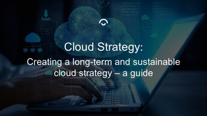 Article image: Person typing on a laptop in blue light with cloud illustration above. Text: 