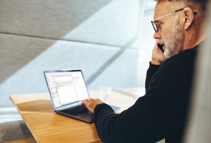 Man working at a laptop