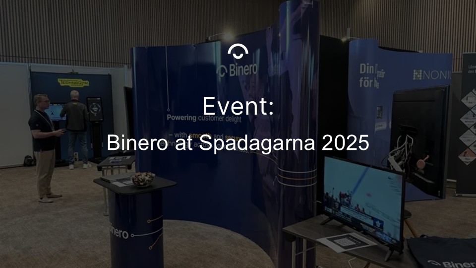 Artikelbild: Bineros monter på Spadagarna. Text: Evenemang, Binero på Spadagarna 2025