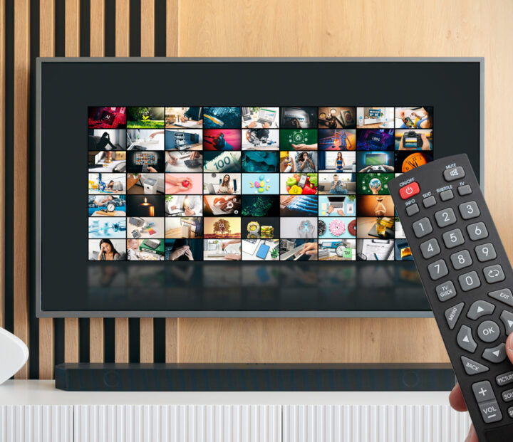 Remote control and a TV with lots of channel options