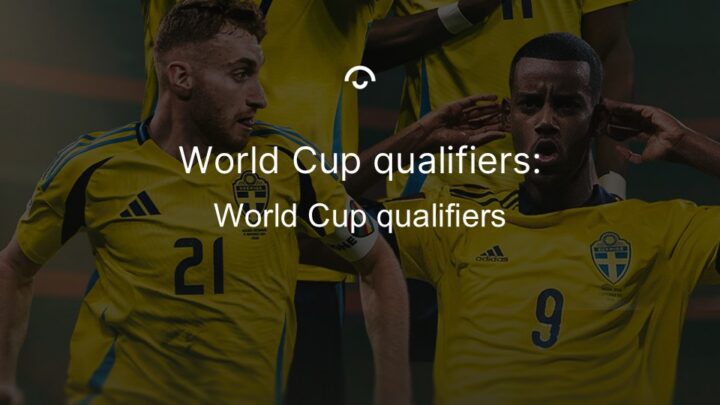 Article image: Photo montage with close-up of football players wearing yellow T-shirts. Text: World Cup qualifiers