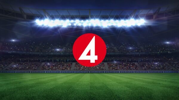 Football stadium with the TV4 logo